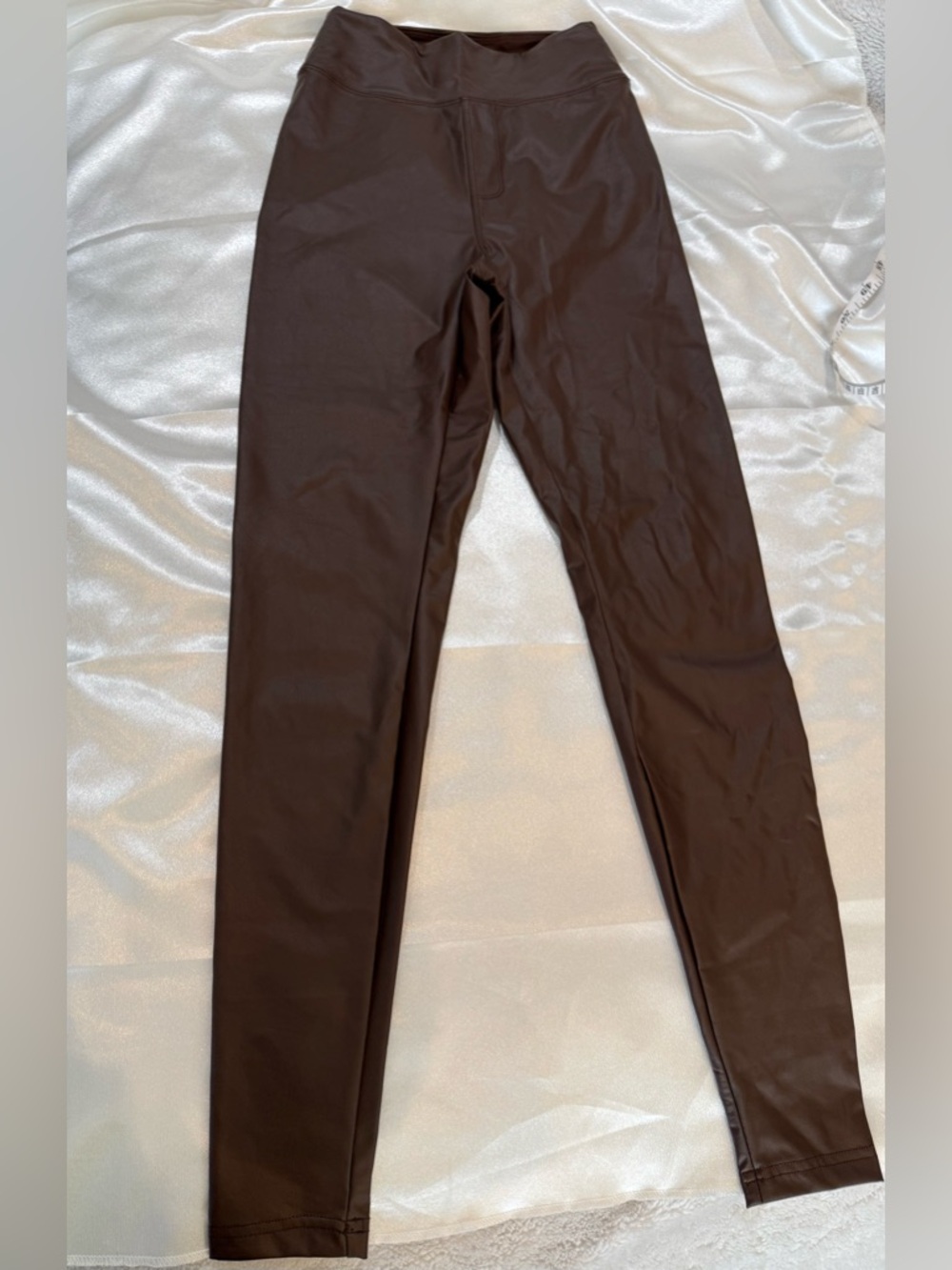 aerie Chocolate Brown High-Rise Faux Leather Leggings